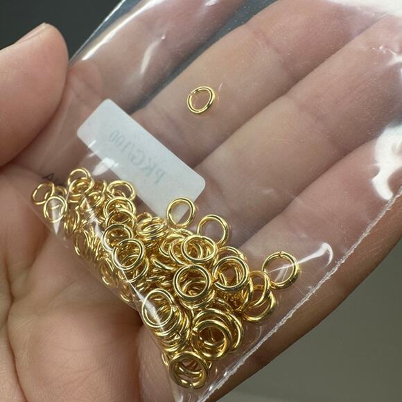 Unbranded Other - 500 pcs Jump ring, gold-plated brass, 4mm round, 2.4mm inside diameter 20 gauge